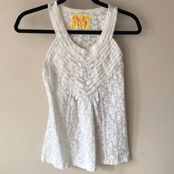 Free People Tops - Free People white lace tank Small